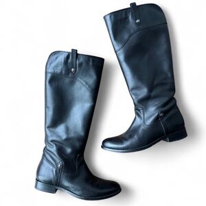 Frye Melissa Black Leather Knee-High Riding Boots 8.5
